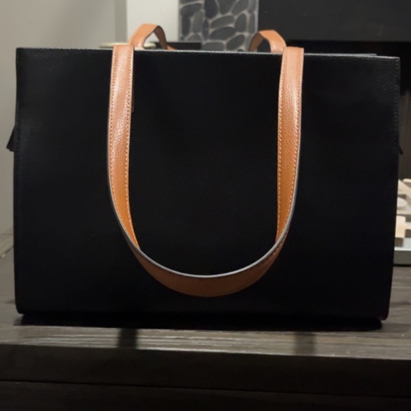 Marc Jacobs color blocked smoked almond leather medium sized tote - Picture 2 of 6